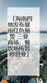 海南四地发布暴雨红色预警 三亚商场、餐饮场所暂停营业