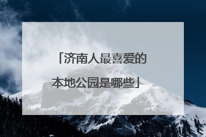 济南人最喜爱的本地公园是哪些
