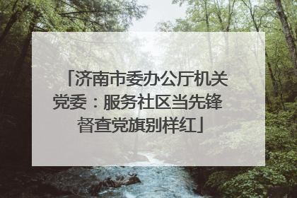 济南市委办公厅机关党委：服务社区当先锋 督查党旗别样红