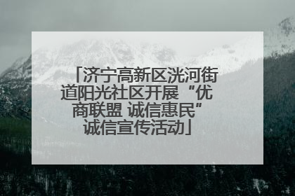 济宁高新区洸河街道阳光社区开展“优商联盟 诚信惠民”诚信宣传活动