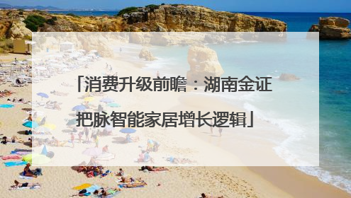 消费升级前瞻：湖南金证把脉智能家居增长逻辑