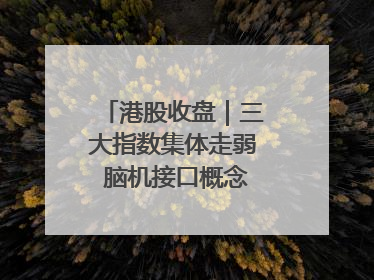 港股收盘｜三大指数集体走弱 脑机接口概念股逆势走强