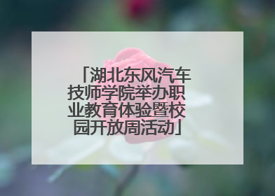 湖北东风汽车技师学院举办职业教育体验暨校园开放周活动
