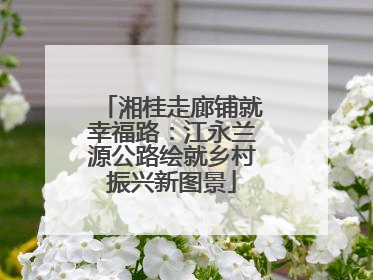 湘桂走廊铺就幸福路：江永兰源公路绘就乡村振兴新图景