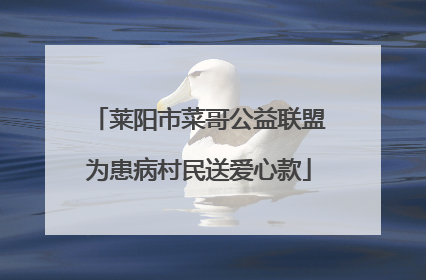 莱阳市菜哥公益联盟为患病村民送爱心款
