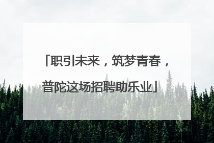 职引未来，筑梦青春，普陀这场招聘助乐业