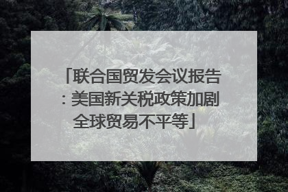 联合国贸发会议报告：美国新关税政策加剧全球贸易不平等