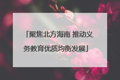 聚焦北方海南 推动义务教育优质均衡发展
