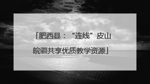 肥西县：“连线”皮山 皖疆共享优质教学资源