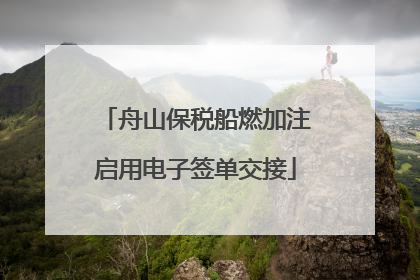 舟山保税船燃加注启用电子签单交接