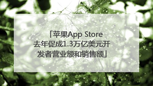 苹果App Store去年促成1.3万亿美元开发者营业额和销售额