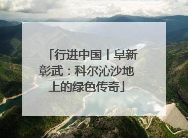 行进中国丨阜新彰武：科尔沁沙地上的绿色传奇