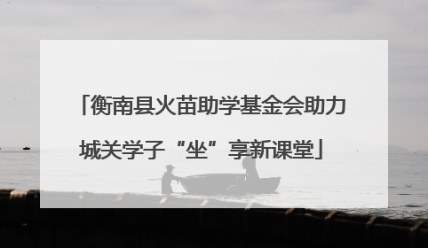 衡南县火苗助学基金会助力城关学子“坐”享新课堂
