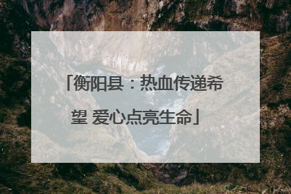 衡阳县：热血传递希望 爱心点亮生命