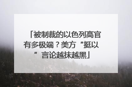 被制裁的以色列高官有多极端？美方“挺以”言论越抹越黑
