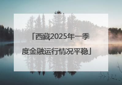 西藏2025年一季度金融运行情况平稳