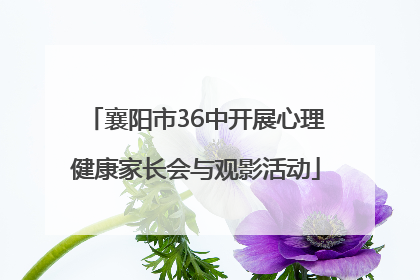襄阳市36中开展心理健康家长会与观影活动