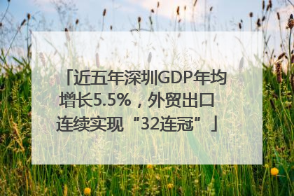 近五年深圳GDP年均增长5.5%，外贸出口连续实现“32连冠”