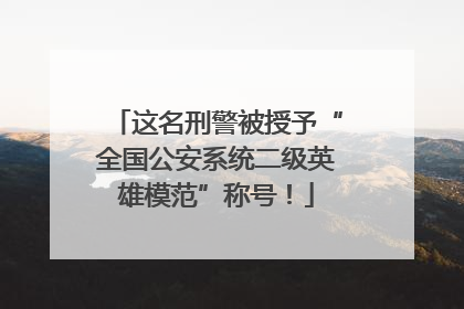 这名刑警被授予“全国公安系统二级英雄模范”称号！