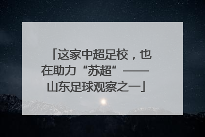 这家中超足校，也在助力“苏超”——山东足球观察之一