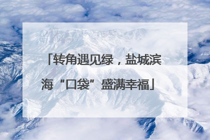 转角遇见绿，盐城滨海“口袋”盛满幸福