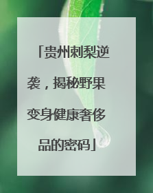 贵州刺梨逆袭，揭秘野果变身健康奢侈品的密码