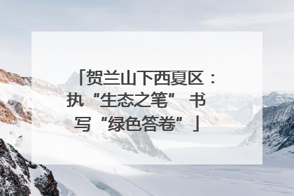 贺兰山下西夏区：执“生态之笔” 书写“绿色答卷”