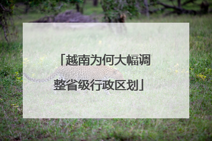 越南为何大幅调整省级行政区划