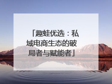 趣蛙优选：私域电商生态的破局者与赋能者