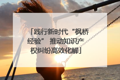 践行新时代“枫桥经验” 推动知识产权纠纷高效化解