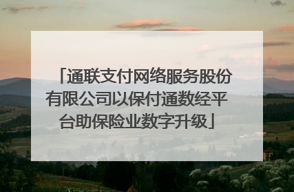 通联支付网络服务股份有限公司以保付通数经平台助保险业数字升级
