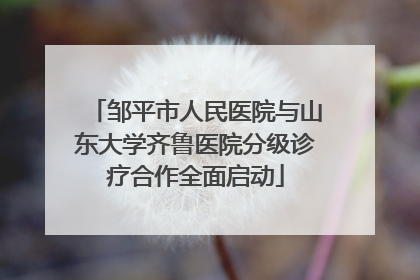 邹平市人民医院与山东大学齐鲁医院分级诊疗合作全面启动