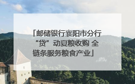 邮储银行襄阳市分行“贷”动夏粮收购 全链条服务粮食产业