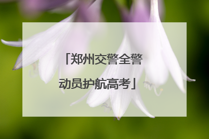 郑州交警全警动员护航高考