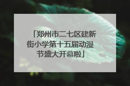 郑州市二七区建新街小学第十五届动漫节盛大开幕啦