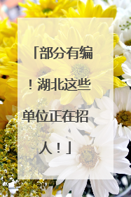 部分有编！湖北这些单位正在招人！