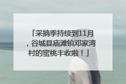 采摘季持续到11月，谷城县庙滩镇邓家湾村的蜜桃丰收啦！