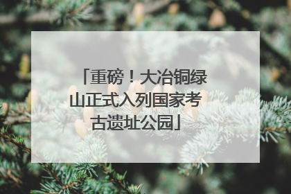 重磅！大冶铜绿山正式入列国家考古遗址公园
