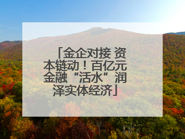 金企对接 资本链动！百亿元金融“活水”润泽实体经济