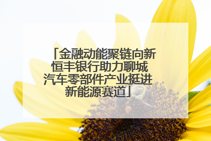 金融动能聚链向新 恒丰银行助力聊城汽车零部件产业挺进新能源赛道