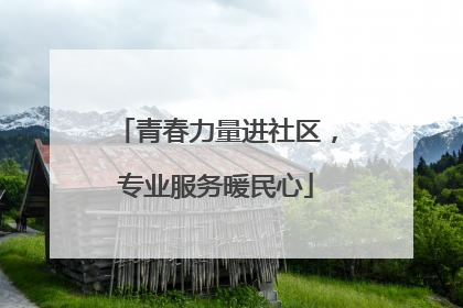 青春力量进社区，专业服务暖民心
