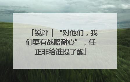 锐评｜“对他们，我们要有战略耐心”，任正非给谁提了醒
