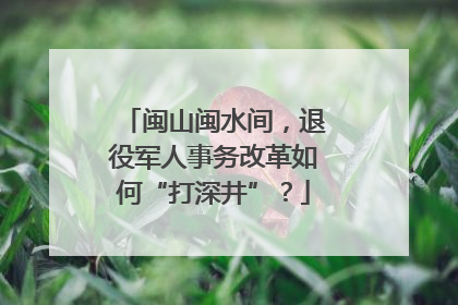闽山闽水间，退役军人事务改革如何“打深井”？