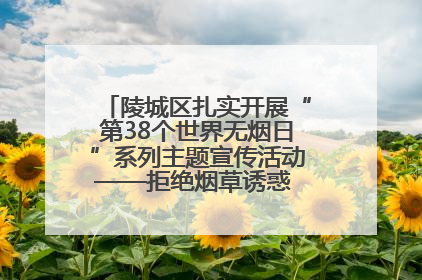 陵城区扎实开展“第38个世界无烟日”系列主题宣传活动——拒绝烟草诱惑 对第一支烟说不