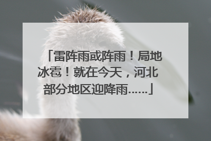 雷阵雨或阵雨！局地冰雹！就在今天，河北部分地区迎降雨……
