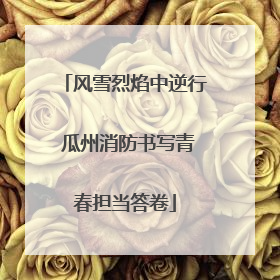 风雪烈焰中逆行 瓜州消防书写青春担当答卷