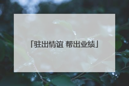 驻出情谊 帮出业绩