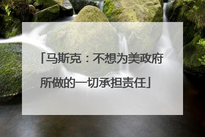 马斯克：不想为美政府所做的一切承担责任