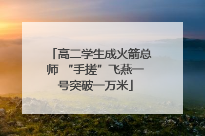 高二学生成火箭总师 “手搓”飞燕一号突破一万米