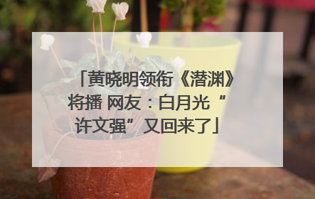 黄晓明领衔《潜渊》将播 网友：白月光“许文强”又回来了